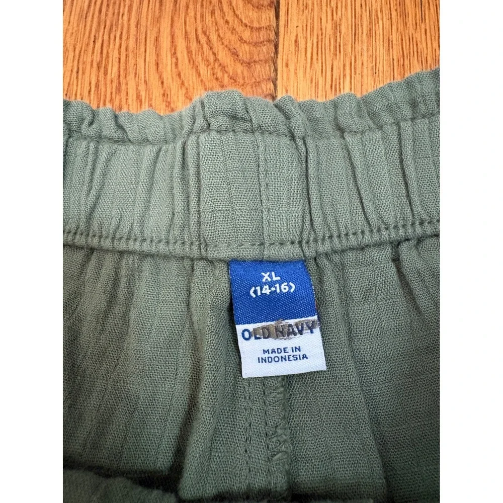 Old Navy Girls XL 14-16 Green Cotton Gauze Pull On Shorts NWT